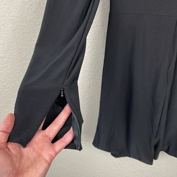 New Ieena Mac Duggal Jersey and Satin Wrap Mini Dress Black Blazer Suiting Sz 2 - Picture 6 of 13